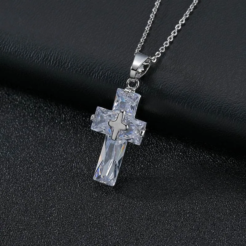 AAA zircon cross pendant