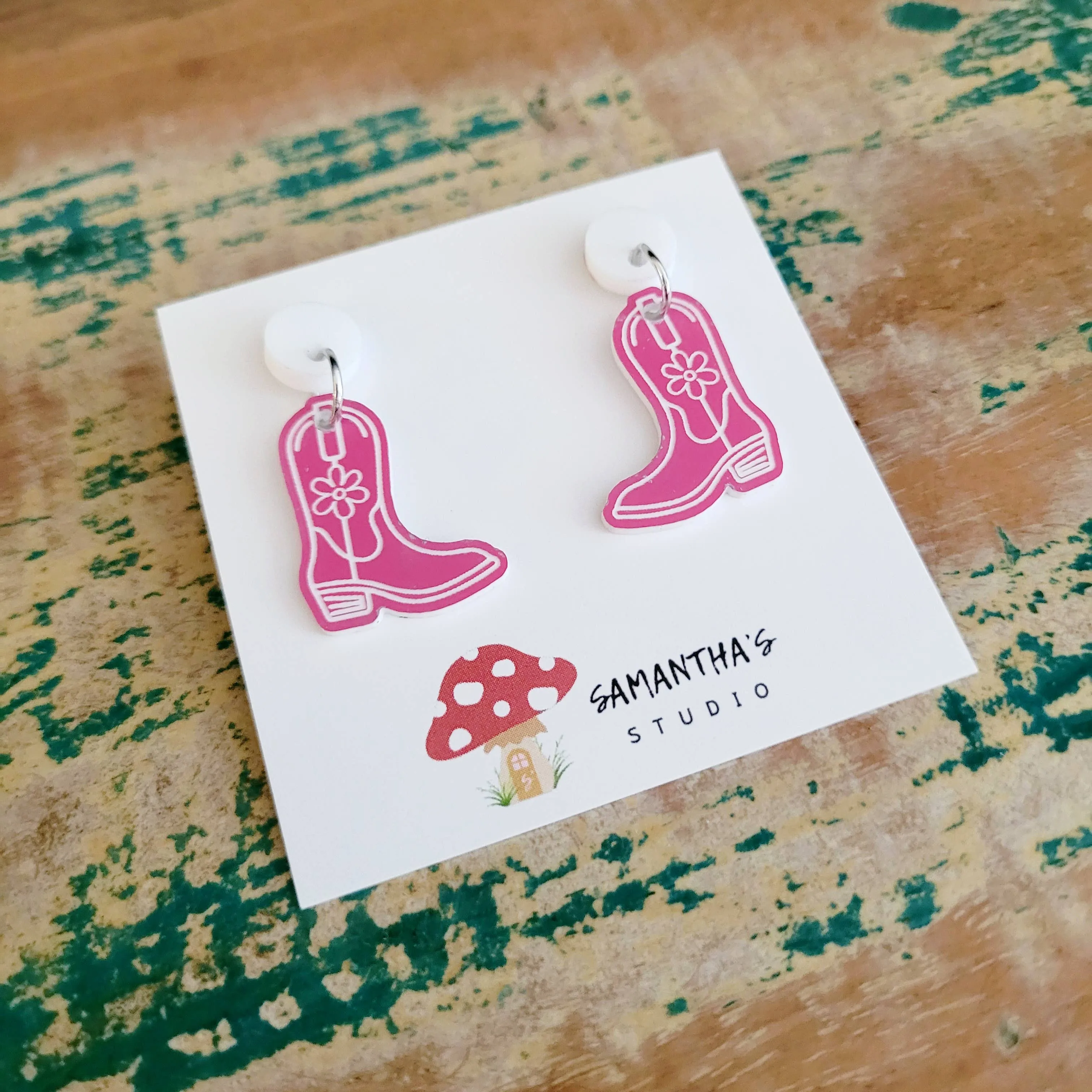 Country Girl Boot earrings, Country farming Fashion, cowgirl