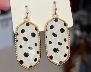 Cowprint Dangle Earrings - Muli Color