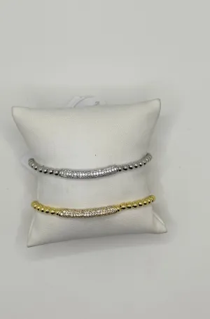 CZ Bar Beaded Bracelet