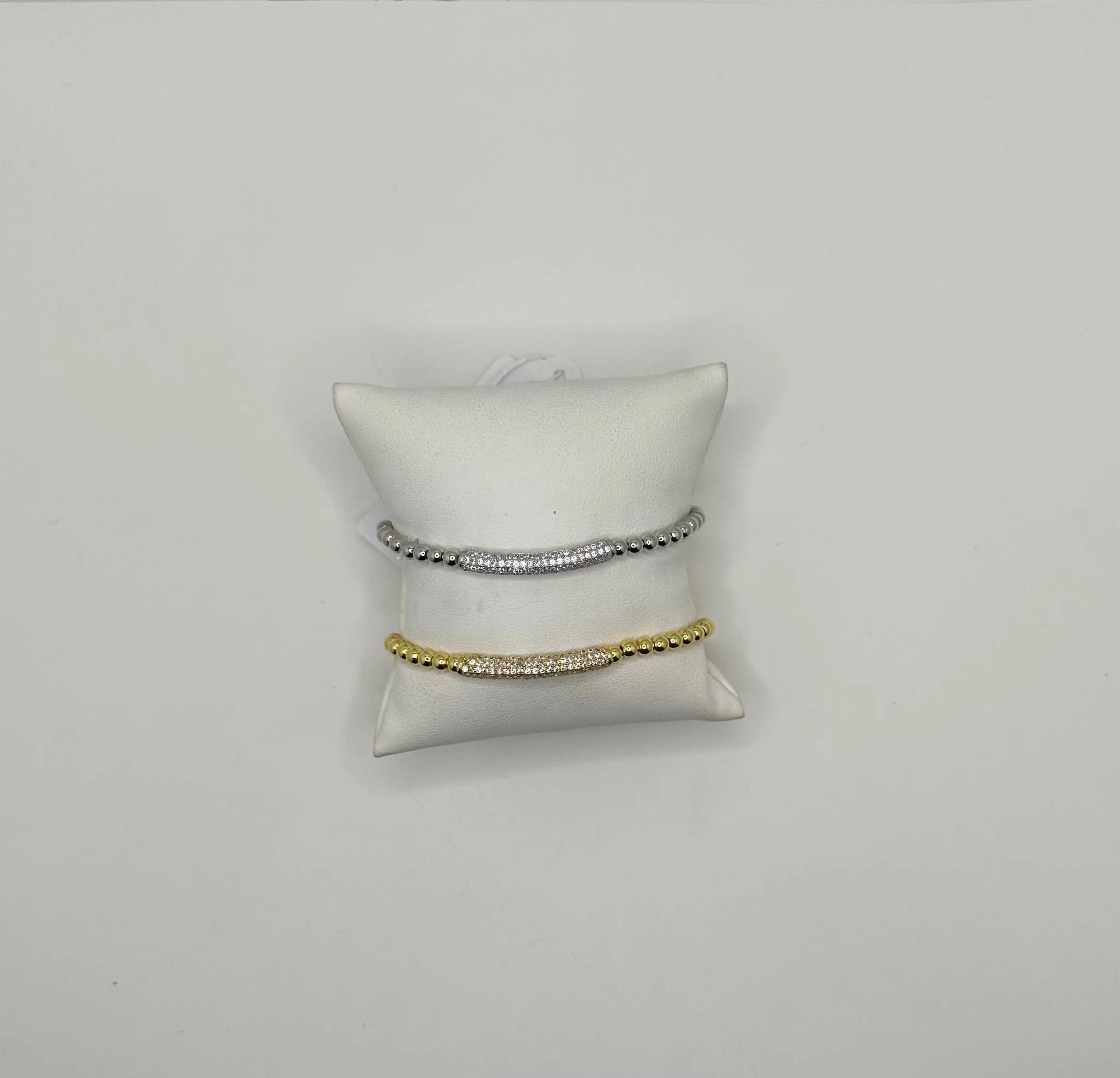 CZ Bar Beaded Bracelet