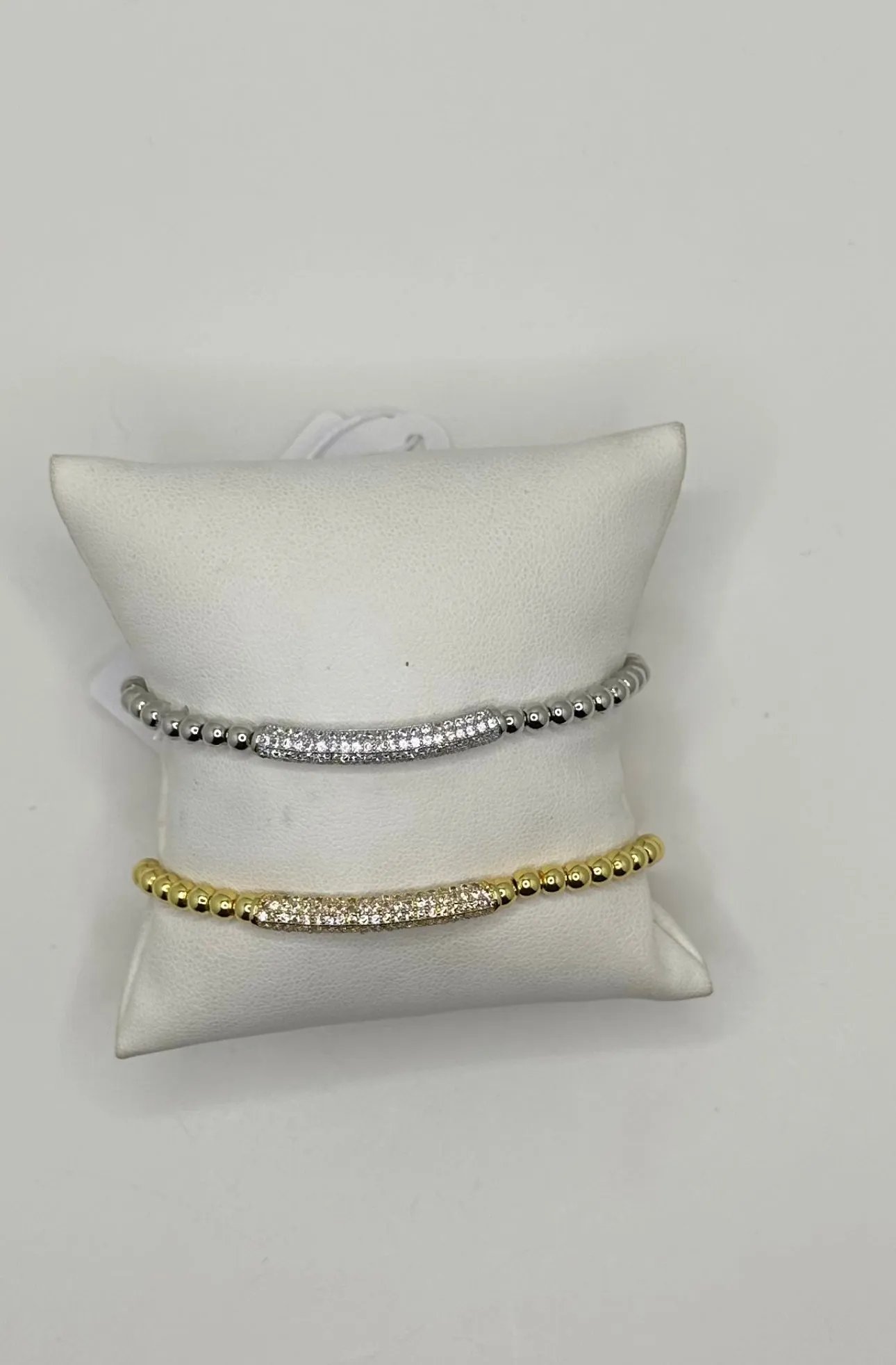 CZ Bar Beaded Bracelet