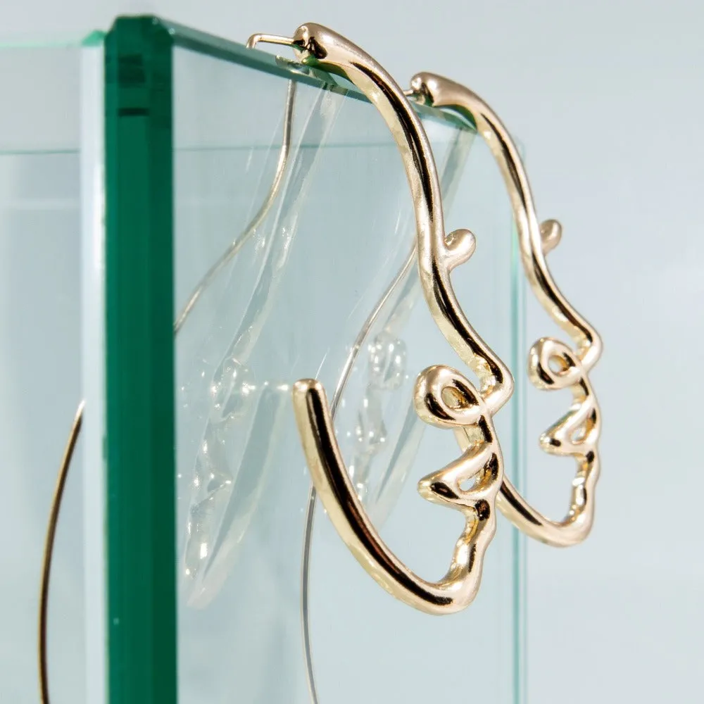 Face Earrings in Gold