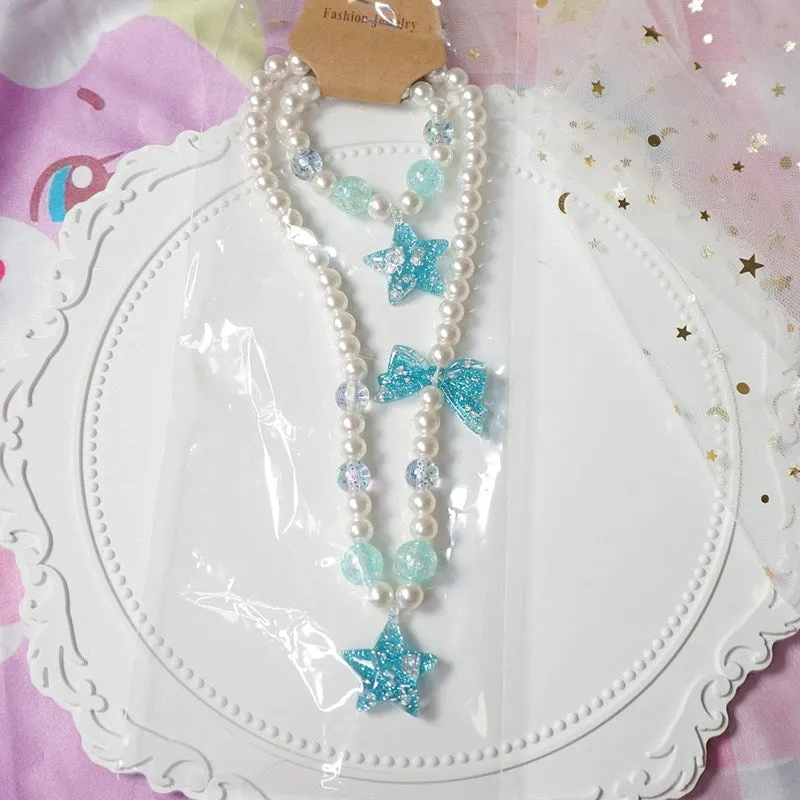 Harajuku Lolita Pearl Necklace   Bracelet PL51417