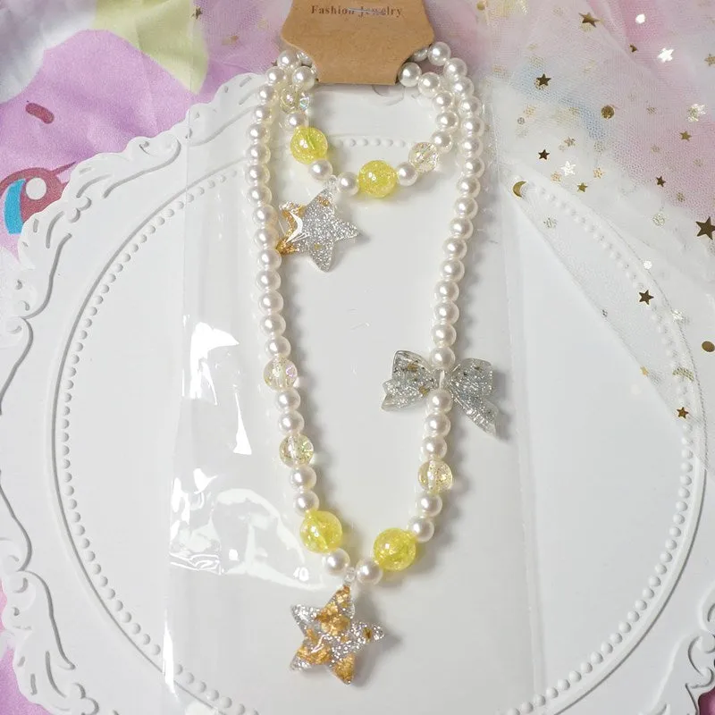 Harajuku Lolita Pearl Necklace   Bracelet PL51417