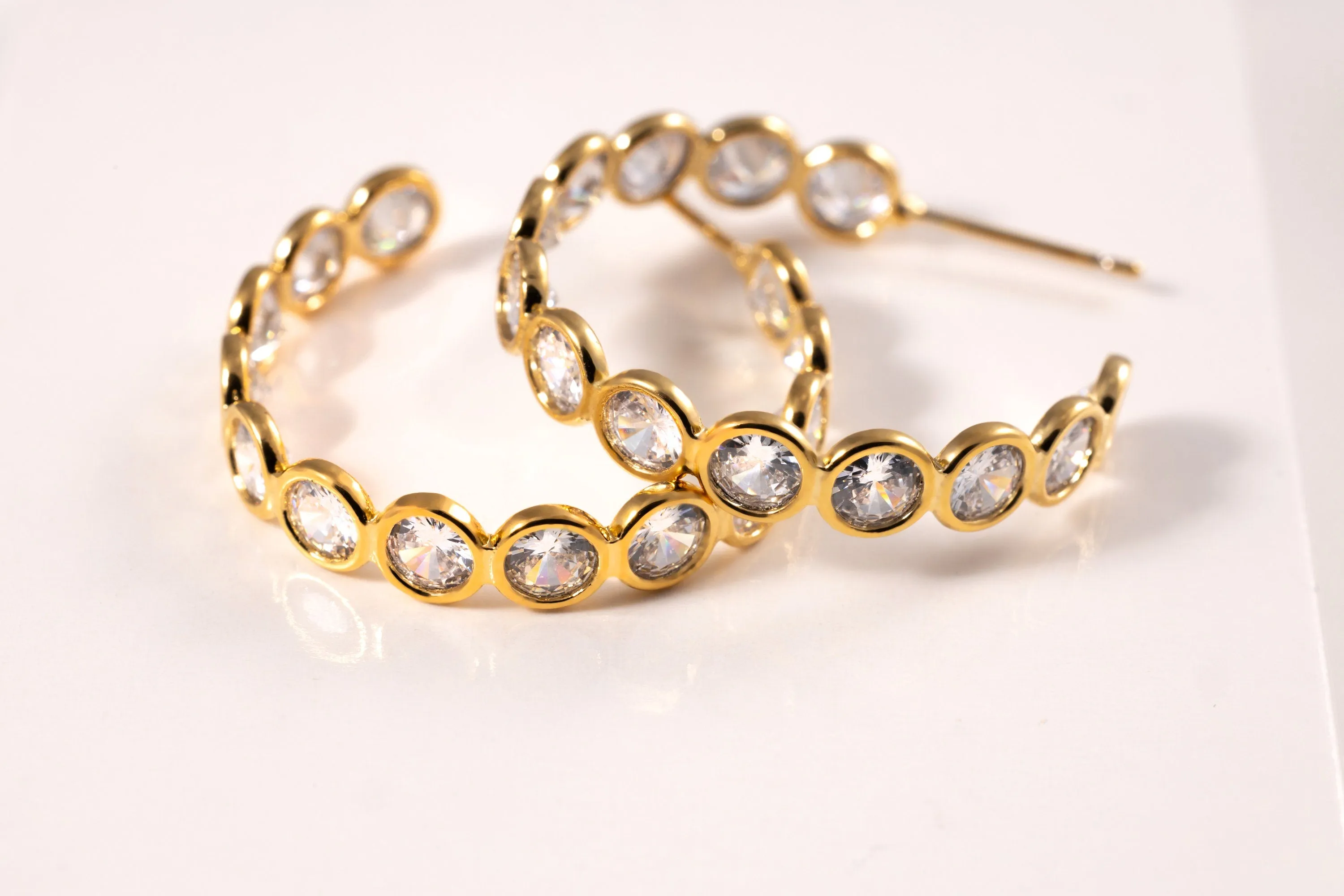 Hoop Earrings with Crystals