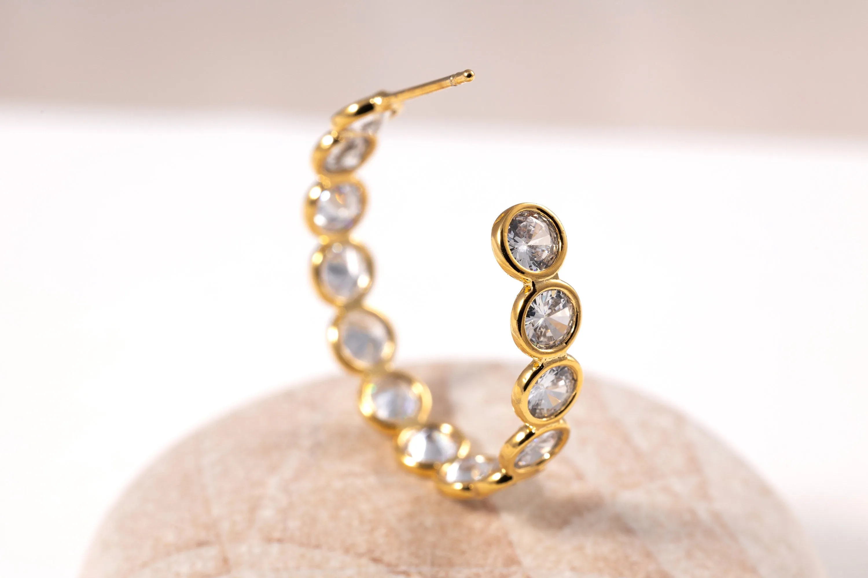 Hoop Earrings with Crystals