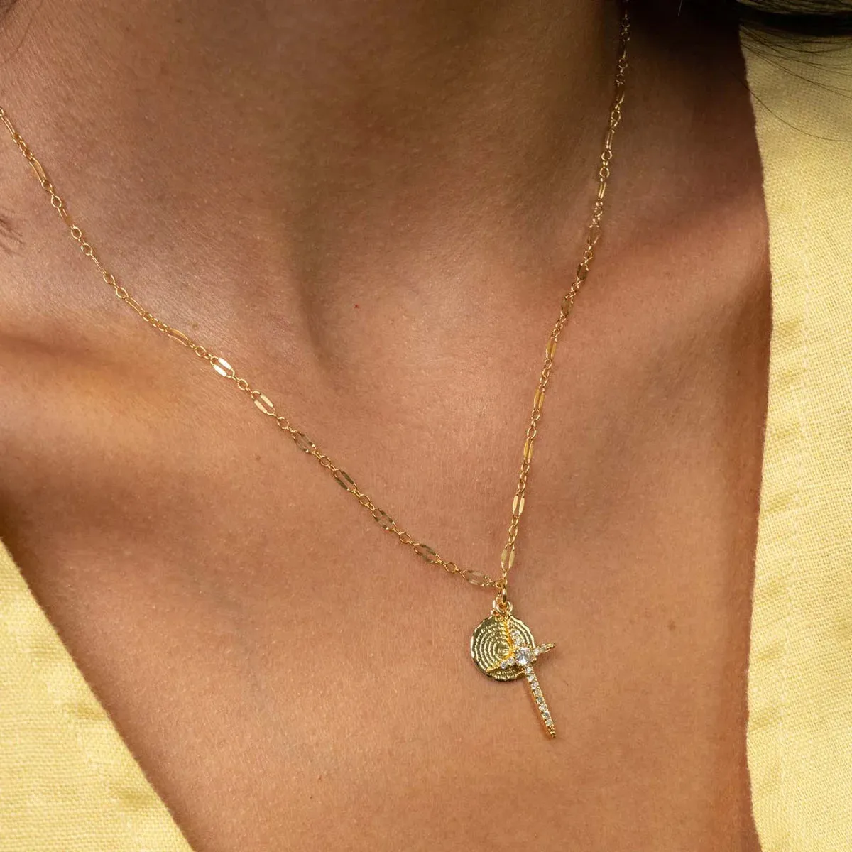 Hopeful Cross Necklace- Gold
