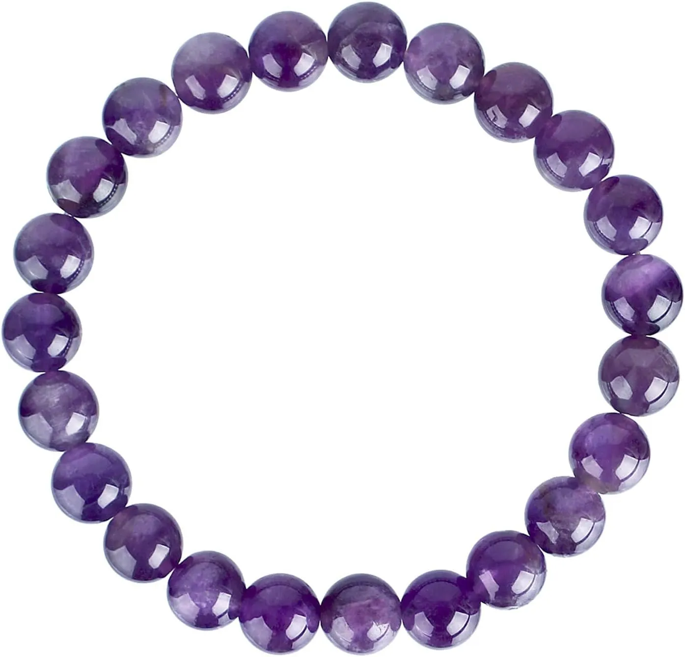 HOZEAL Handmade Amethyst Bracelet, Love Friendship Crystal Stone Protection Spiritual Amethyst Bracelet, Business Money Wealth Prosperity Good Luck Energy Beaded Bracelets for Men Women
