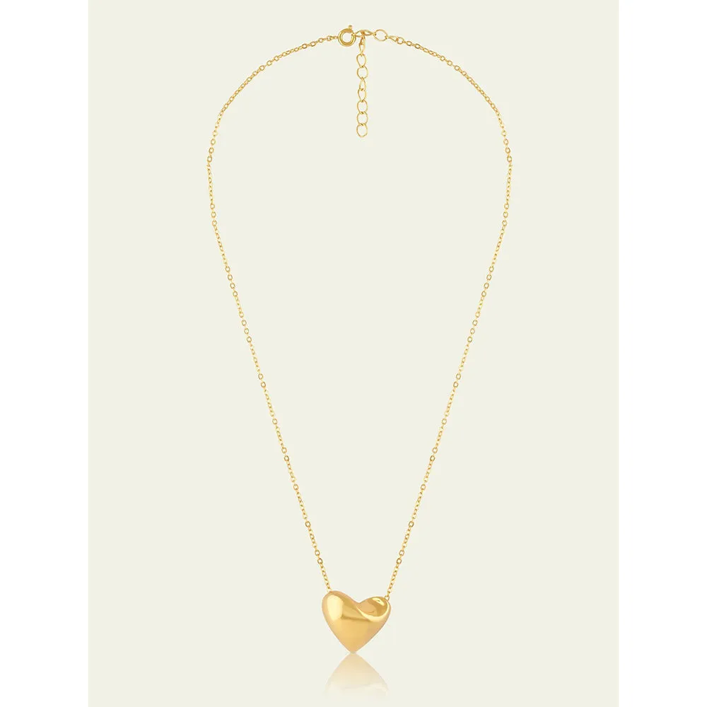 Isharya Gold Heart Necklace In 18Kt Gold Plated