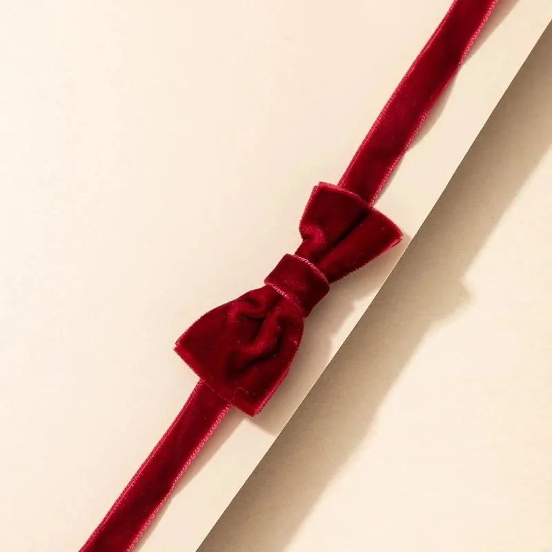 Mini Velvet Bow Tie Choker Necklace