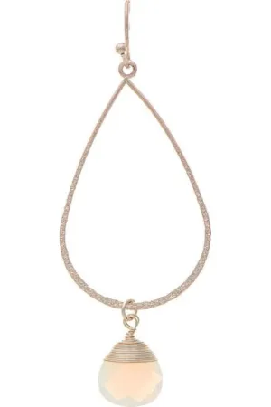 Rain Jewelry Collection Silver White Glass Drop Teardrop Earring
