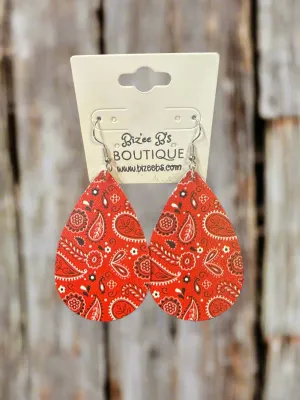 Red Bandana Earrings