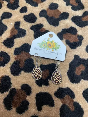 Small Leopard Drop Earrings