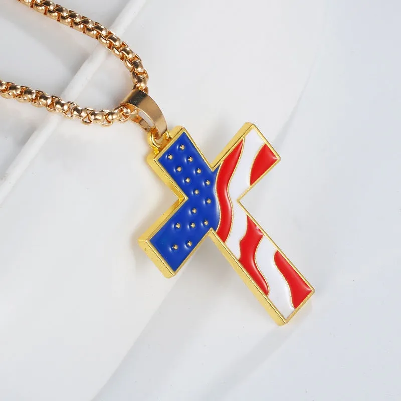 USA hip hop cross pendant