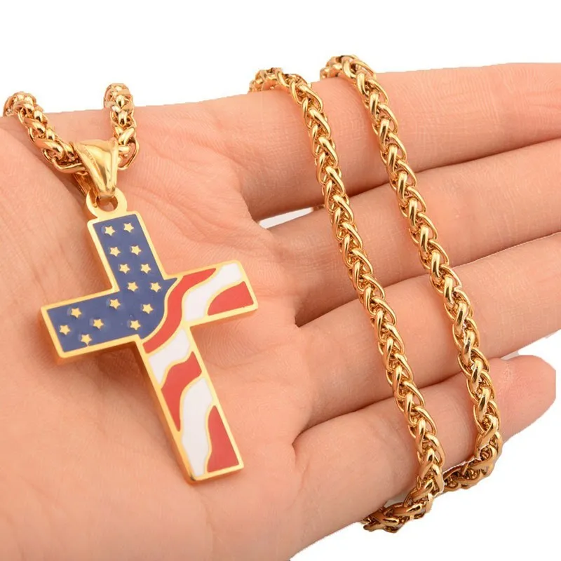 USA hip hop cross pendant