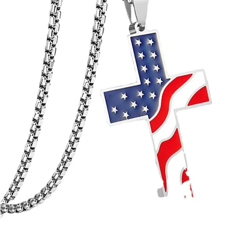 USA hip hop cross pendant